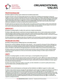 SEA Value Statements